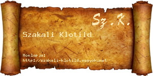 Szakali Klotild névjegykártya